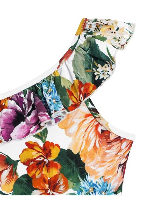 One-Piece Swimsuit with Ruffle and Floral Print DOLCE & GABBANA KIDS | L5J838-ON084HA5PC